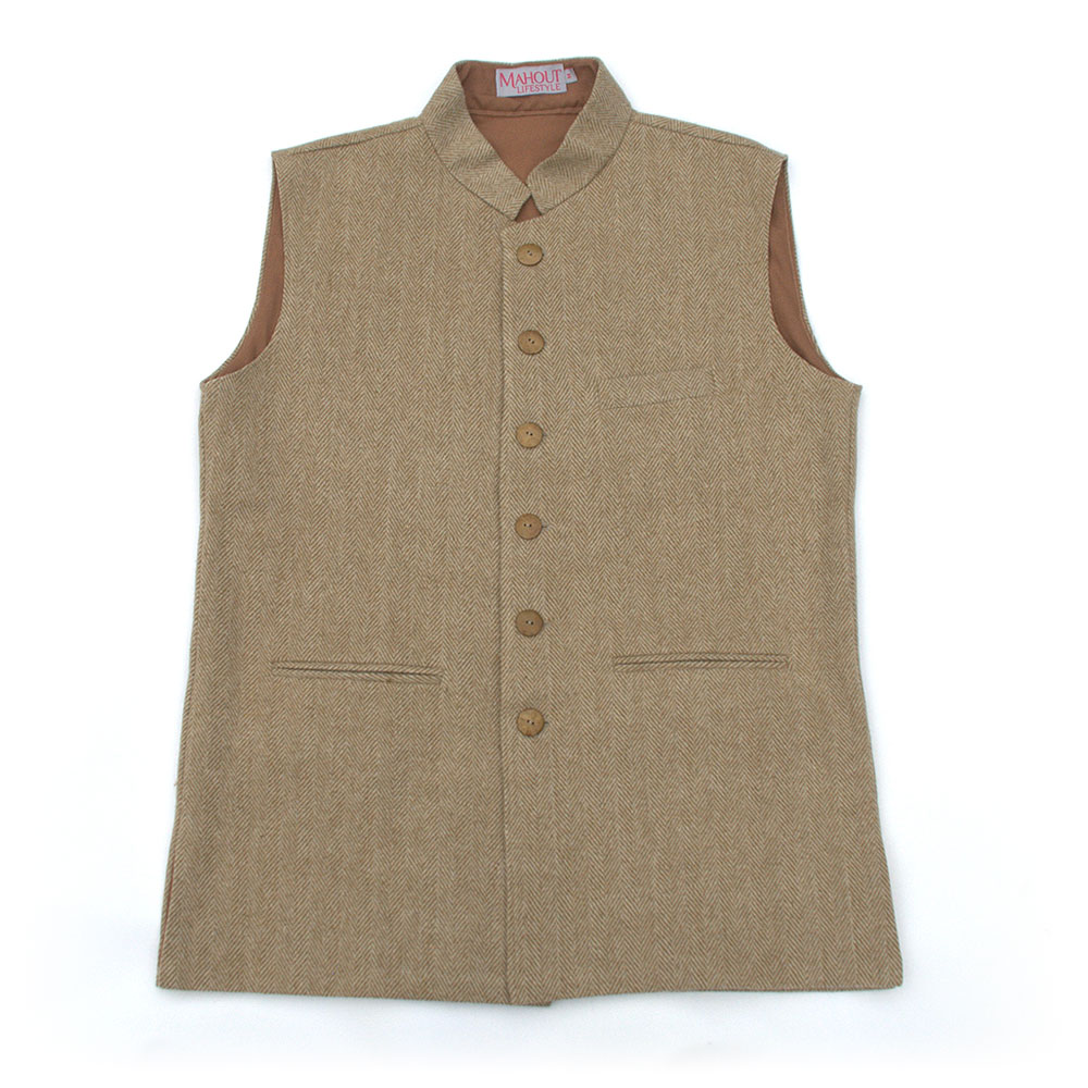 light_brownbeige_herringbone_tweed_jerkin_gilet_