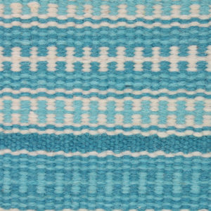 DHAAREE- Bright Blue and white 100% wool Dhurrie (rug)