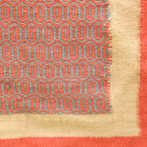 JANJEER- Light brown/sandy & orange 100% wool Dhurrie (rug)