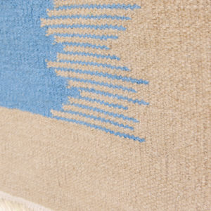 IKAT- Sand & Sea Blue 100% wool Dhurrie (rug)