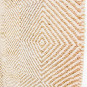 HEERA – Light brown/sandy 100% wool Dhurrie (rug)